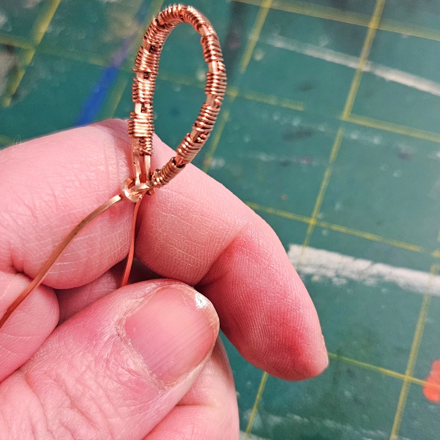 Malachite Tree of Life wrapped in copper