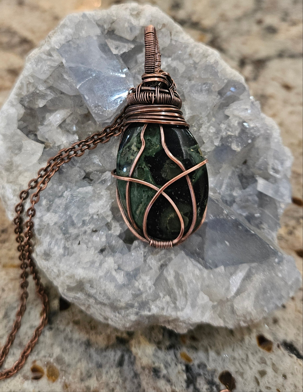 Galaxy Jasper wrapped in copper