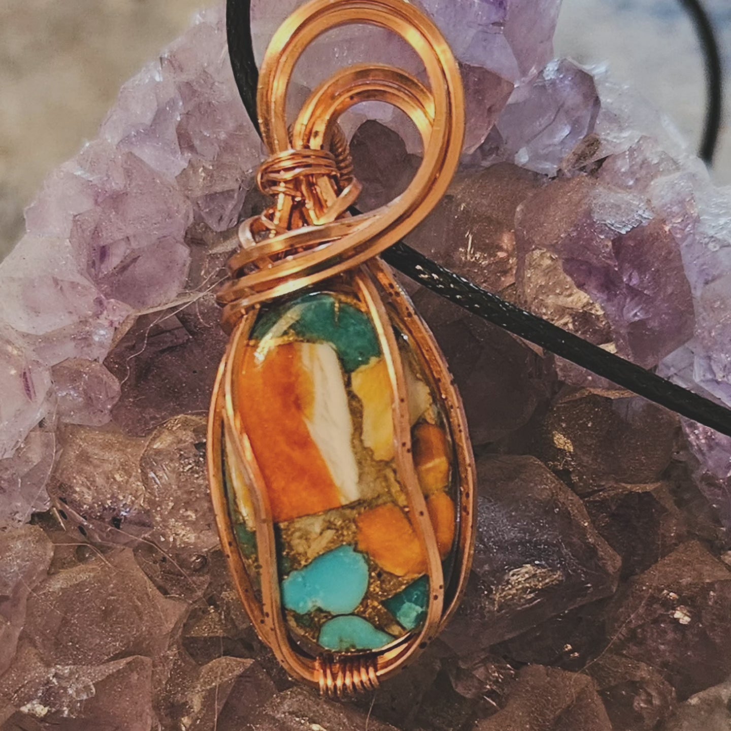 Spiny Oyster Turquoise pendant