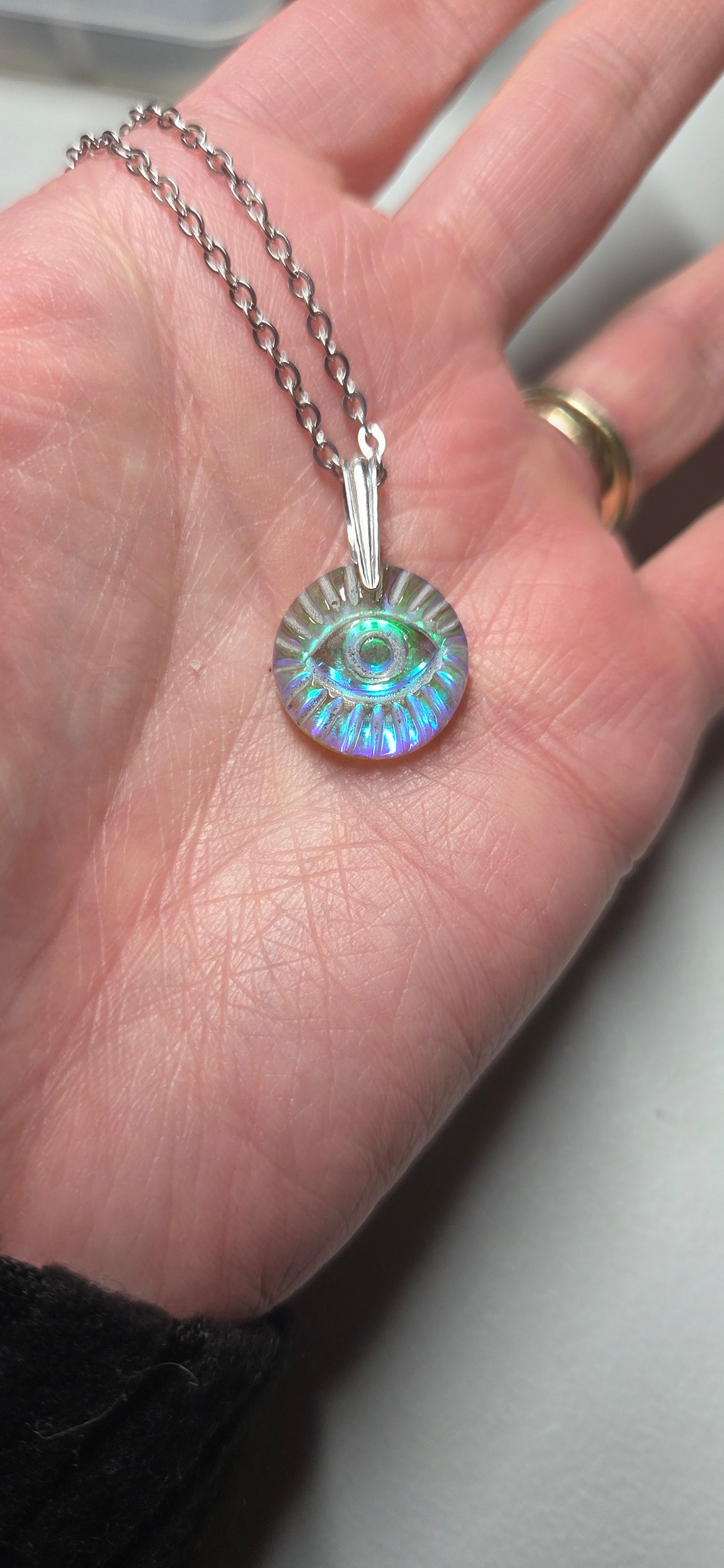 Coated Labradorite Doublet Pendant