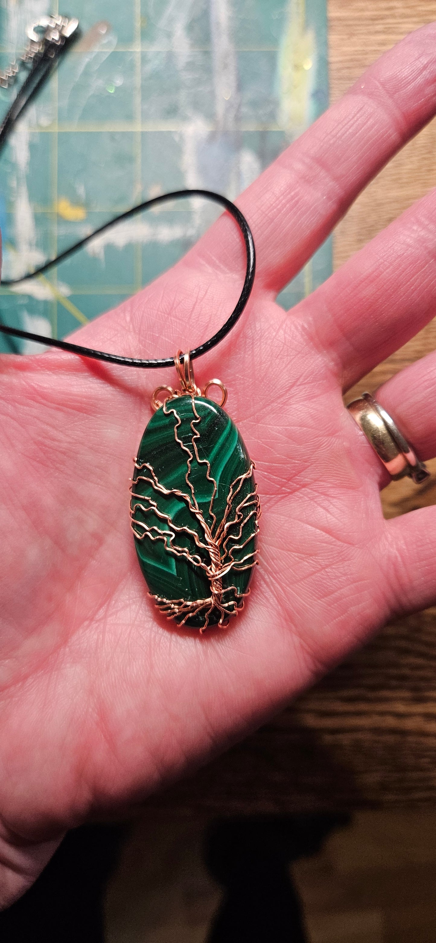 Malachite Tree of Life Pendant