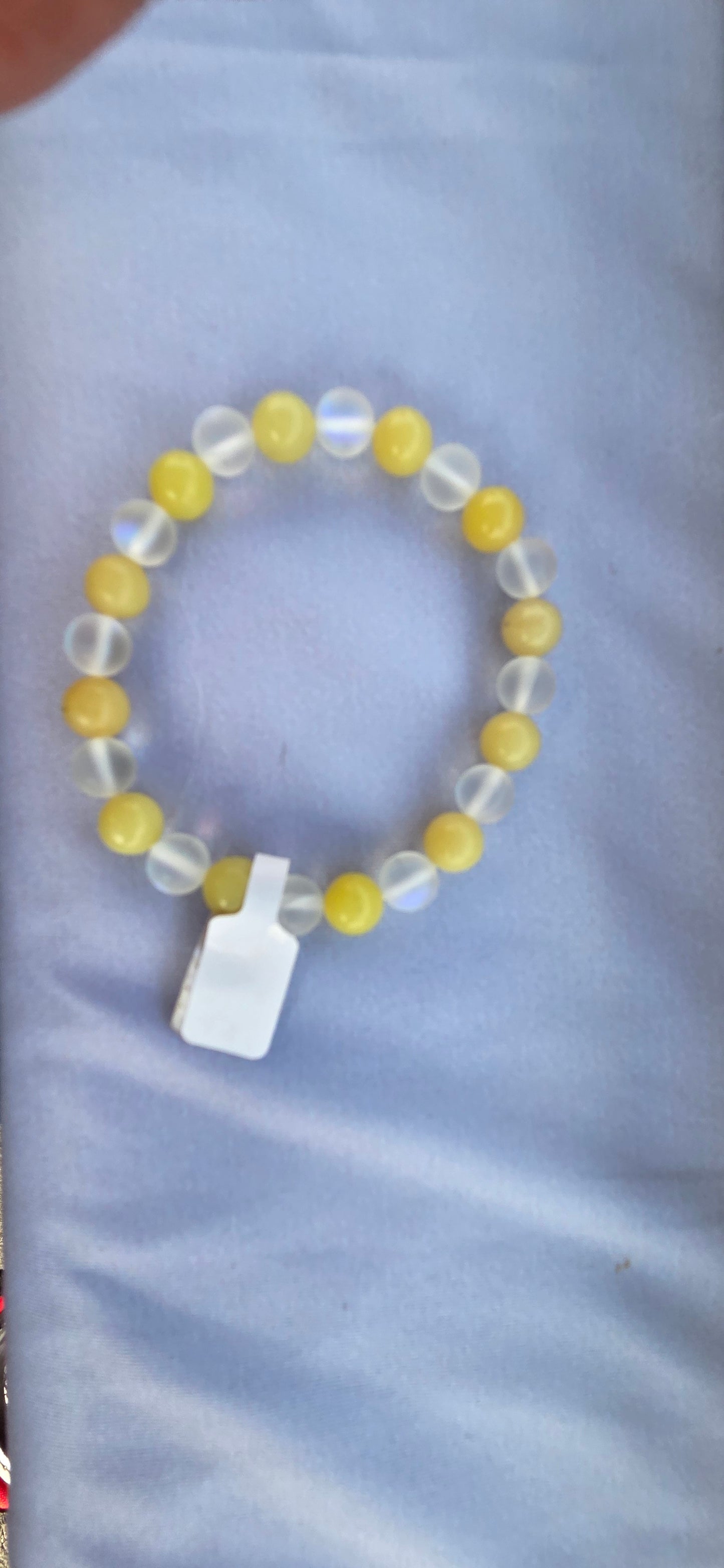 Lemon Jade and Aura Glass beaded bracelet