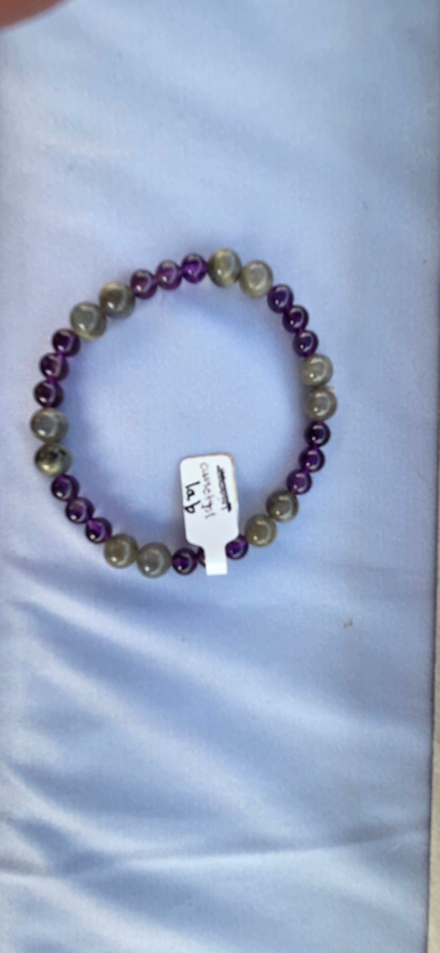 Amethyst and Labradorite beaded bracelet