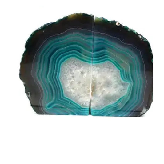 Teal Agate Bookends