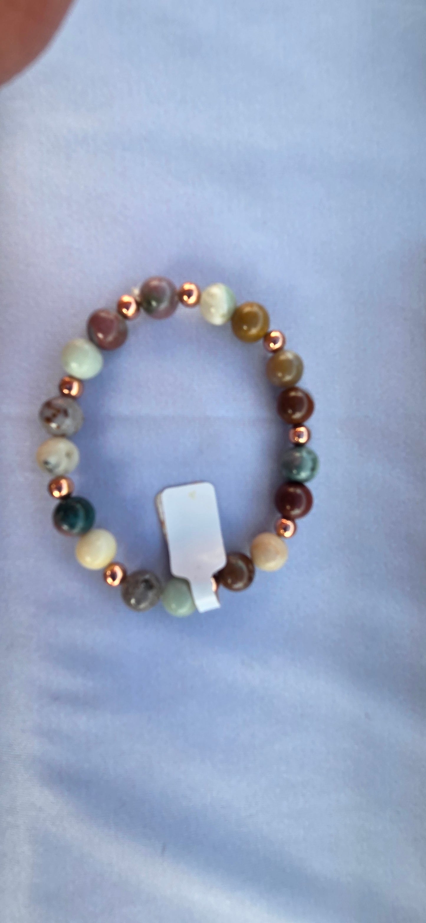 Ocean Jasper and Copper beaded bracelet