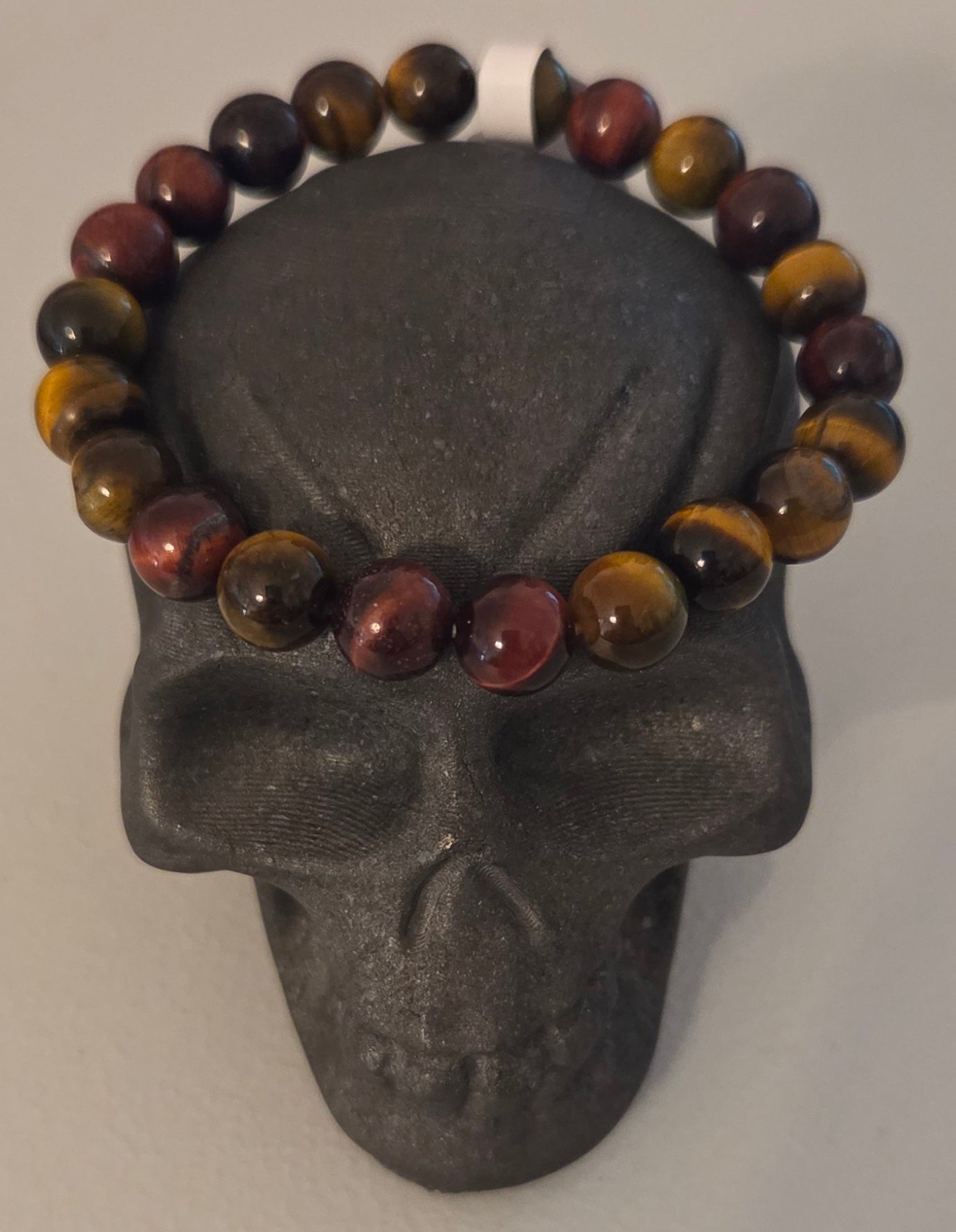Tri-color Tiger's Eye beaded bracelet